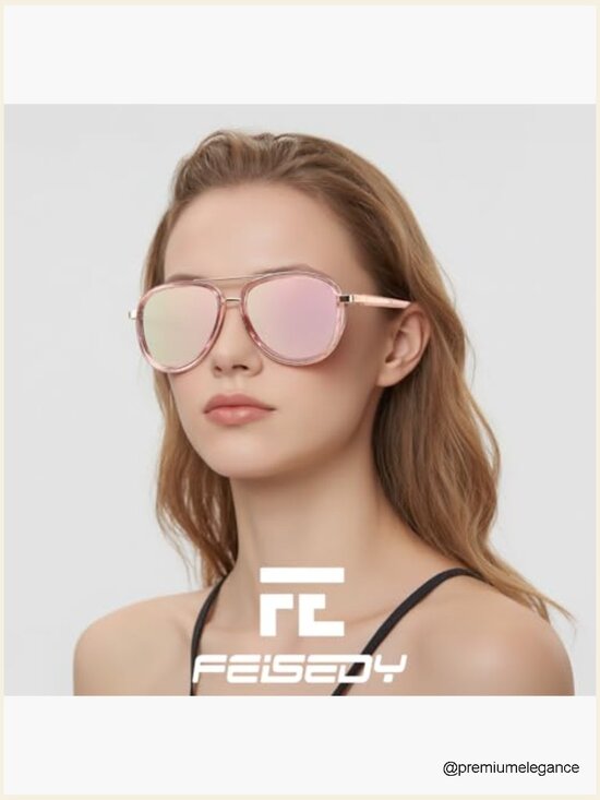 Retro Polarized Aviator Sunglasses for Women Men Square UV400 Protection